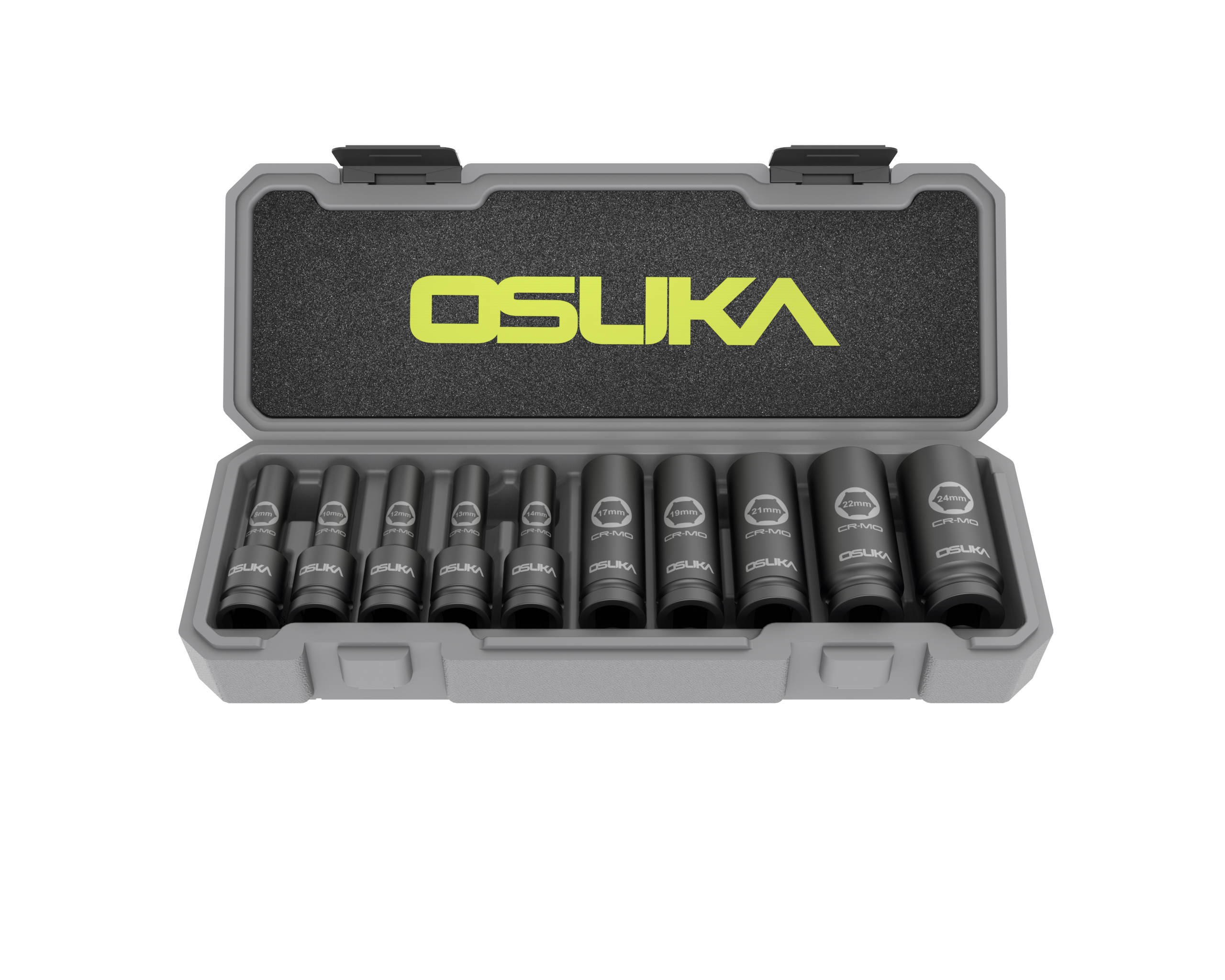 ชุดลูกบล็อกกระแทกยาว 1/2" 10ลูก/ชุด OSAF3211 OSUKA