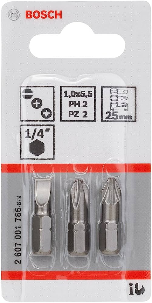 ดอกไขควง SL1.0x5.5 / PH2 / PZ2 BOSCH 2607001766