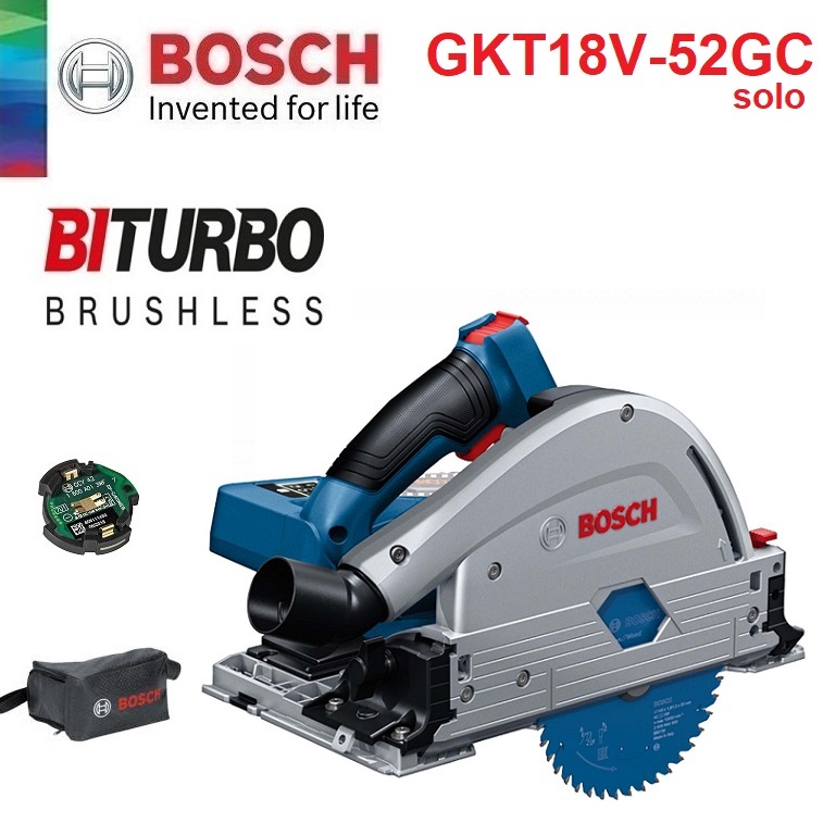 เลื่อยวงเดือนแบบรางไร้สาย GKT18V-52GC BOSCH SOLO (ไม่รวมราง)