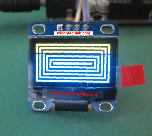 1x จอโอแอลอีดี สีเหลืองน้ำเงิน OLED LCD 128x64 0.96" เชื่อมต่อแบบ I2C