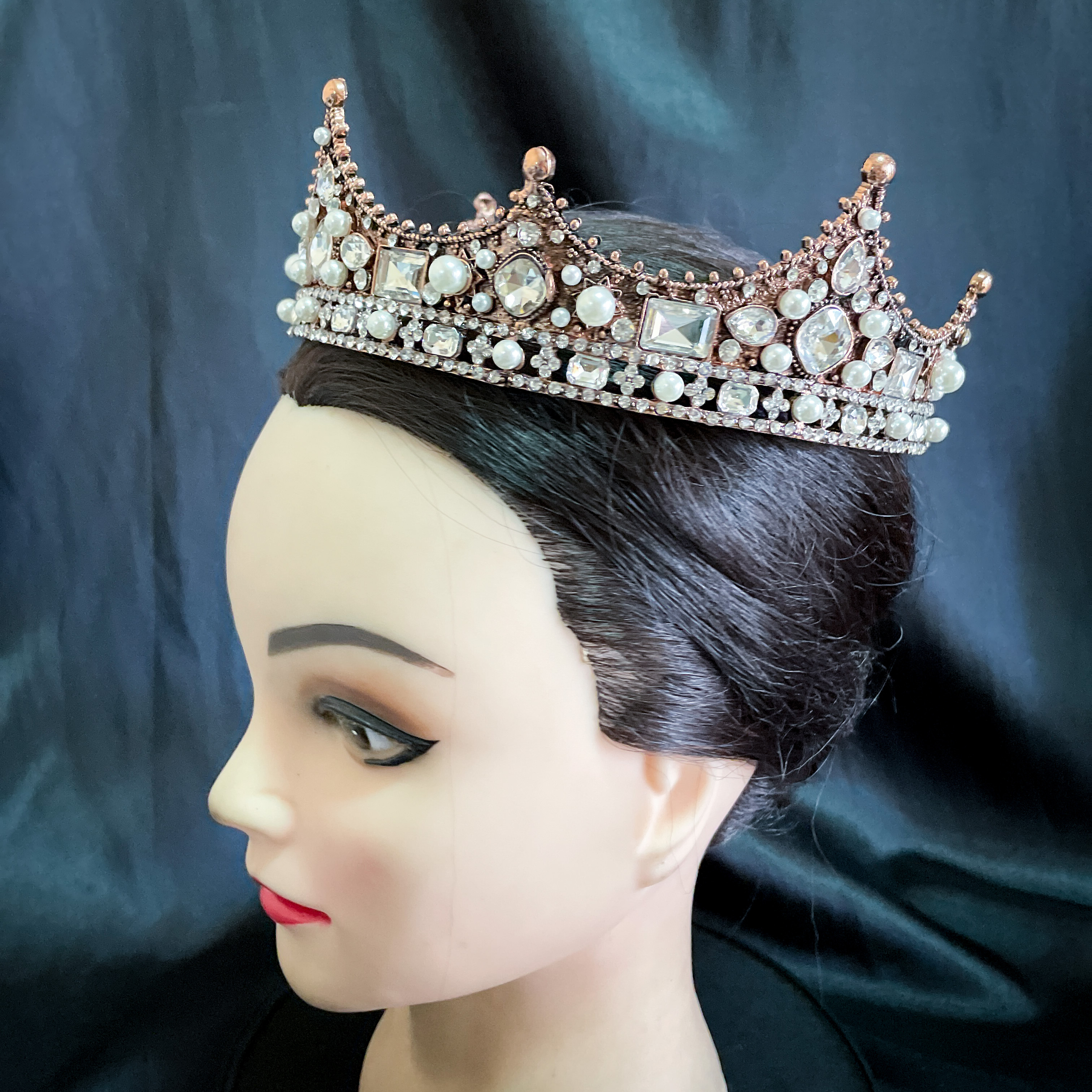 (พร้อมส่ง) มงกุฏผู้ชาย 035 สีวินเทจเพชรขาว มงกุฎผู้ชาย มงกุฎเจ้าชาย งานสวย ปราณีต QCเพชรทุกเม็ด