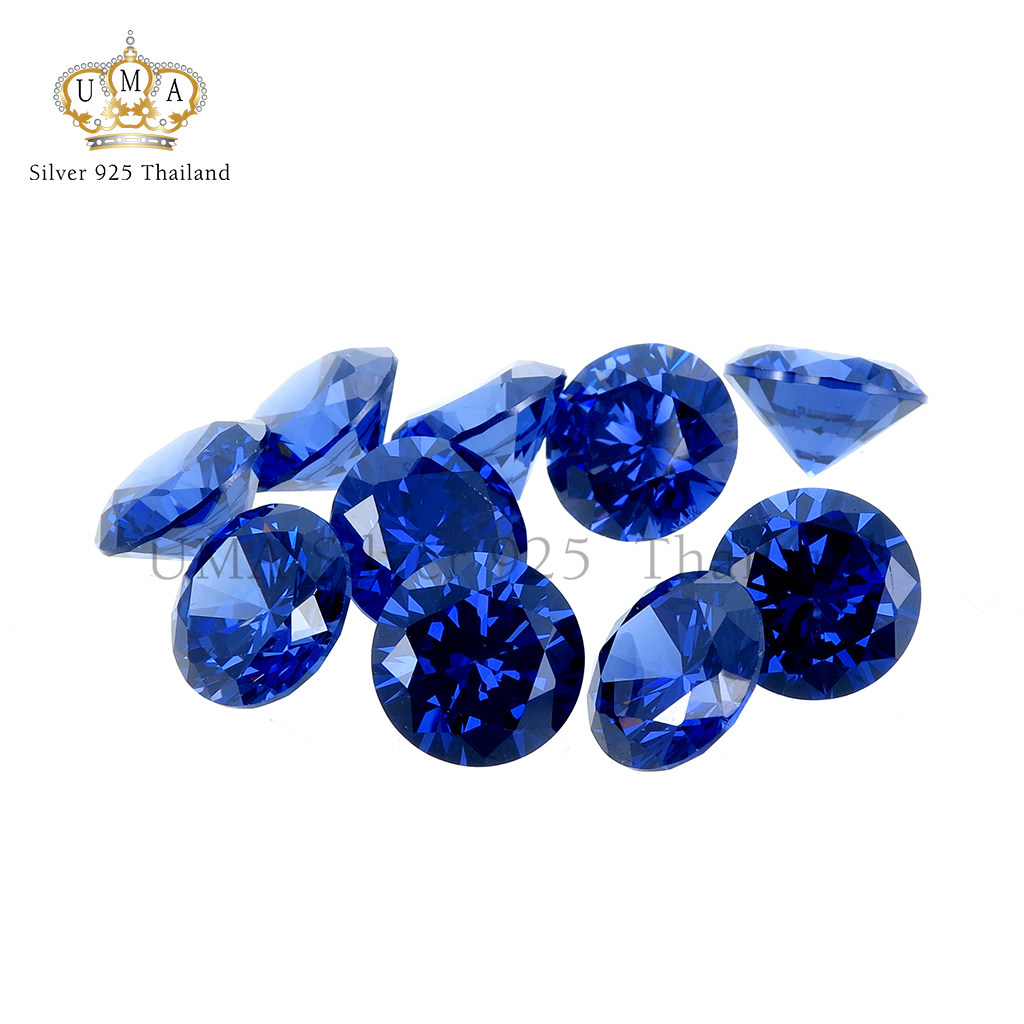 เพชรCZ 6A ทรงกลม แซฟไฟร์ สีน้ำเงิน (Sapphire Medium ROUND CZ) - Size 1.00mm - 1แพ็ค - 1000เม็ด