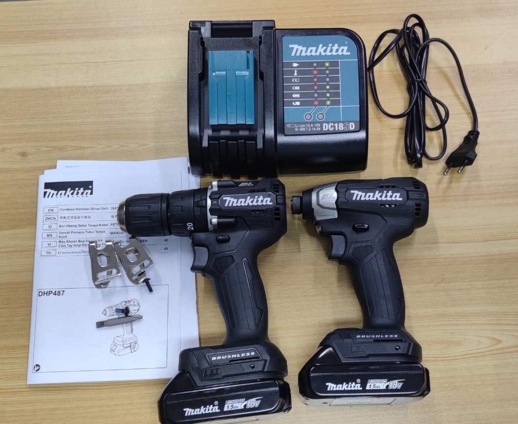 ชุดคอมโบ้ DLX2414X7B MAKITA (DHP487+DTD157)