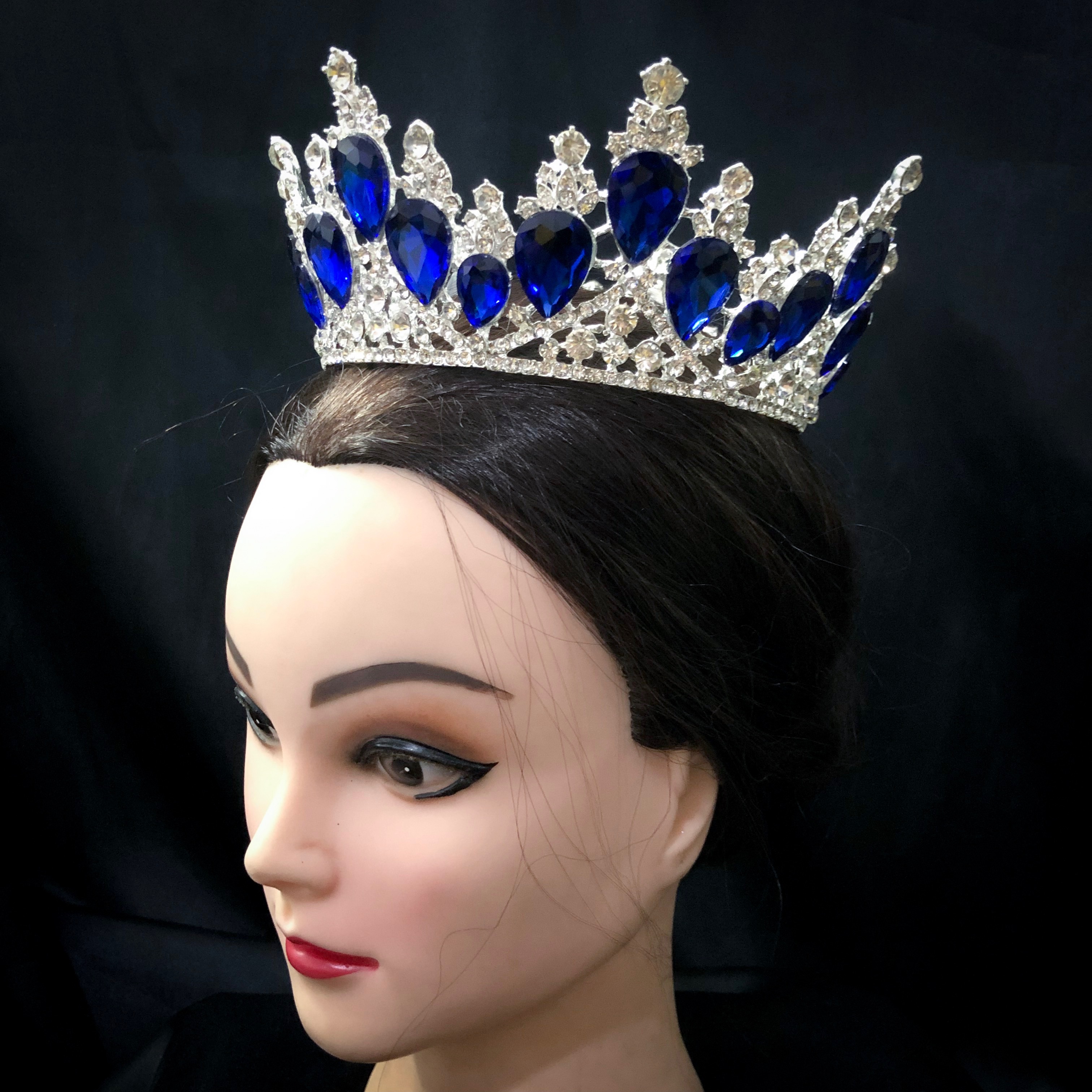 (พร้อมส่ง) มงกุฏ 049 น้ำเงิน-เงิน