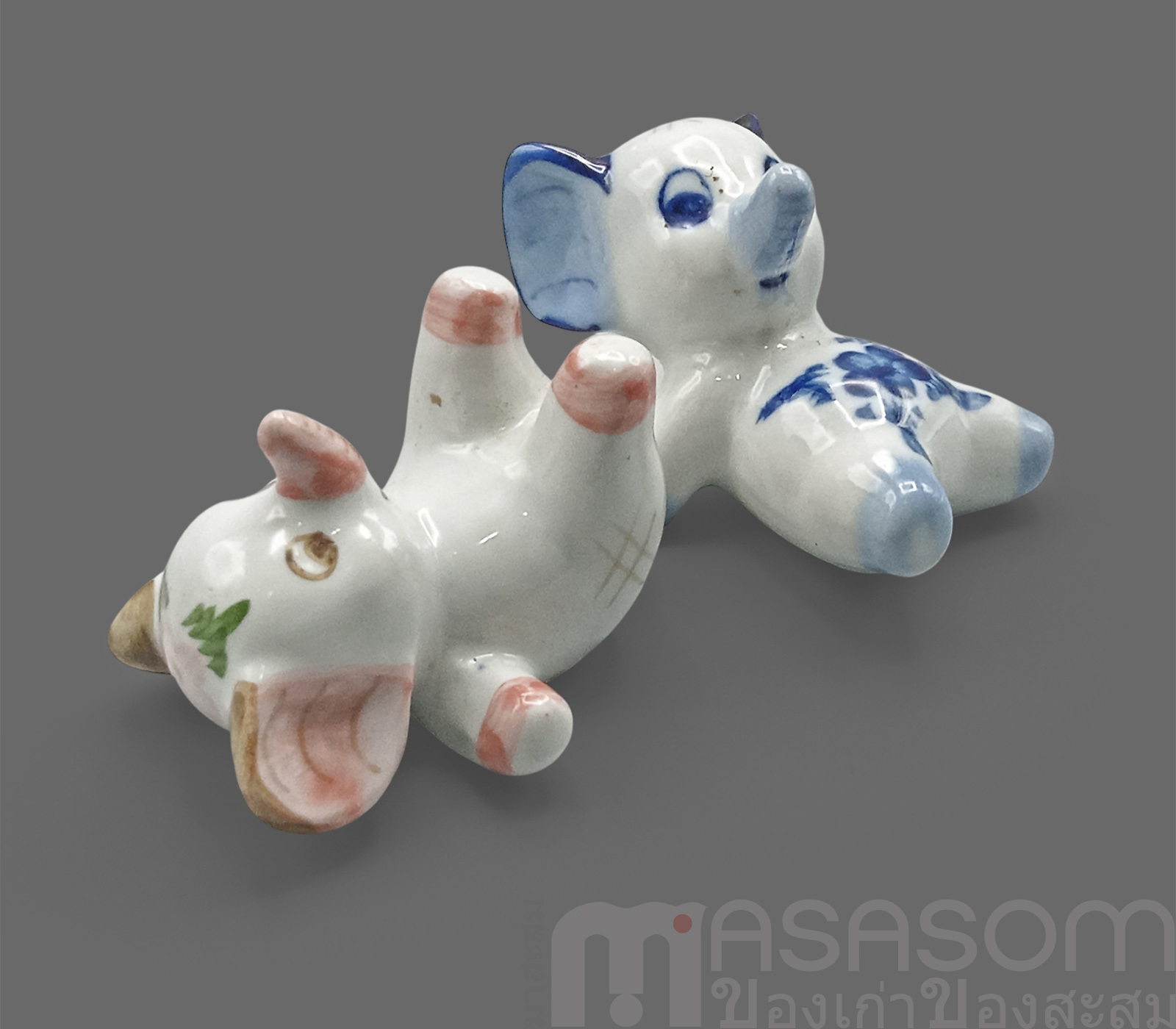 ช้างน้อยนั่งนอนเซรามิค