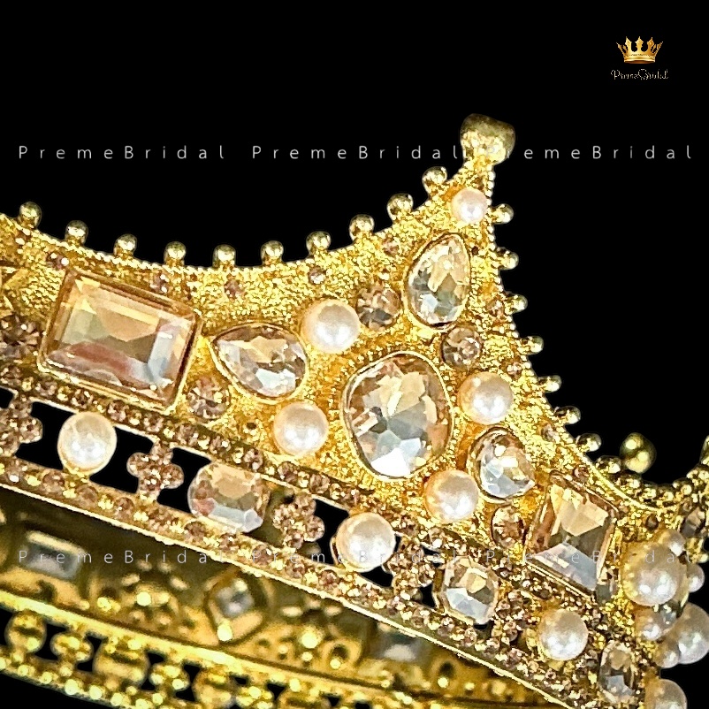 (พร้อมส่ง) มงกุฏผู้ชาย 035 สีทอง มงกุฎผู้ชาย มงกุฎเจ้าชาย งานสวย ปราณีต QCเพชรทุกเม็ด