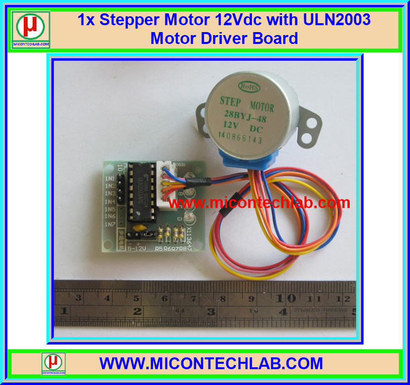 1x สเตปมอเตอร์ 12 V แผงขับมอเตอร์ ULN2003