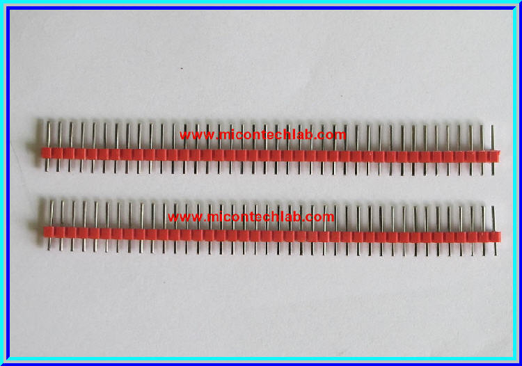 2x RED Color Pin header 1x40 ways 2.54mm Straight SIL