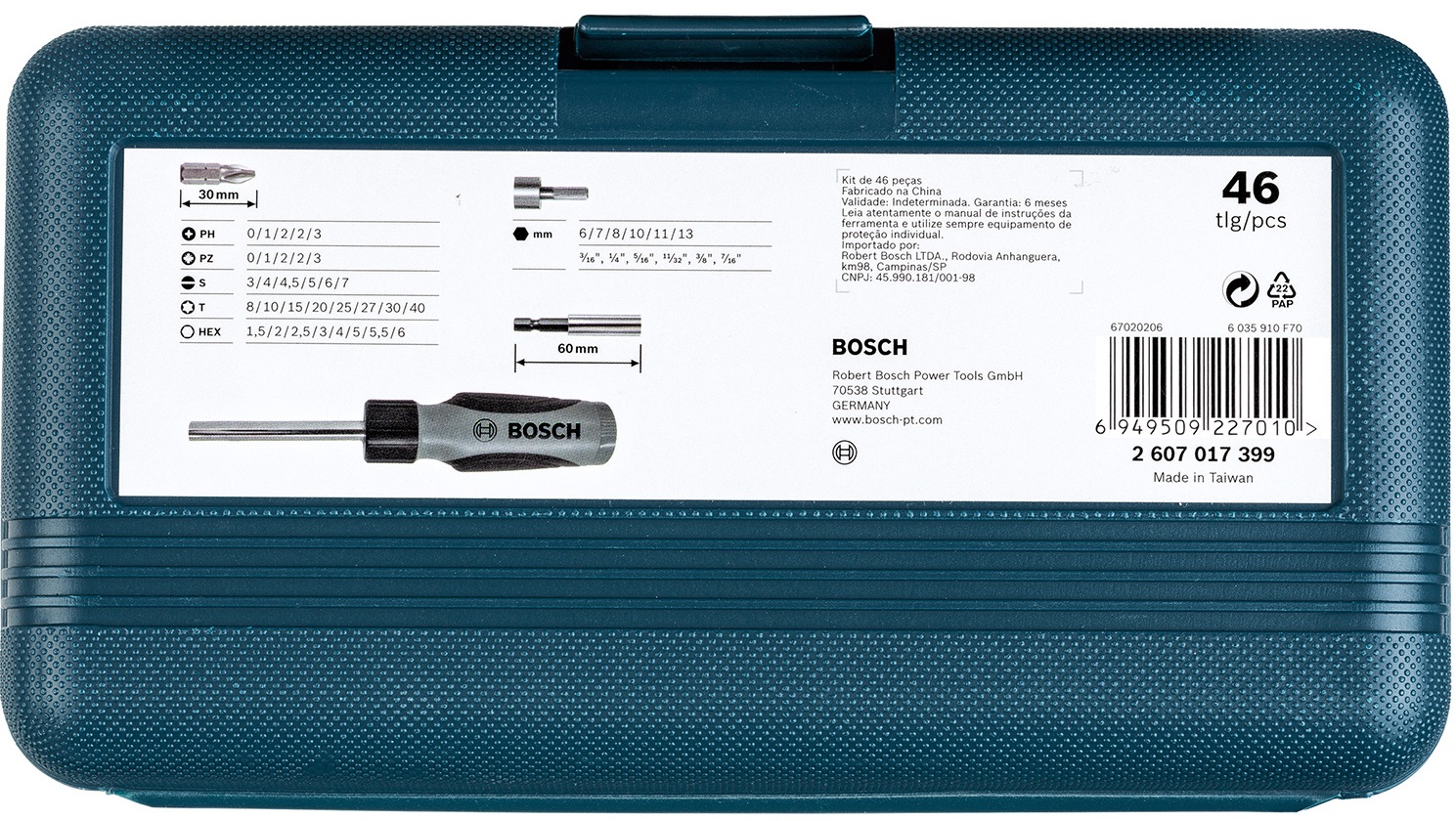 ชุดไขควง 46ชิ้น BOSCH #2607017399