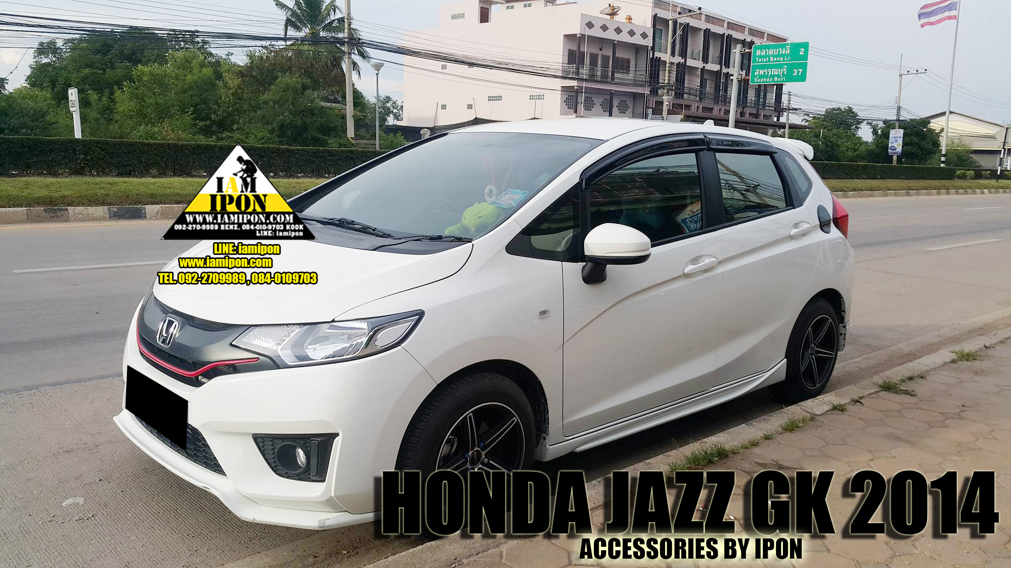 FUEL DOOR CARBON JAZZ GK 2014 ครอบฝาถังคาร์บอนแจ๊สจีเค 2014