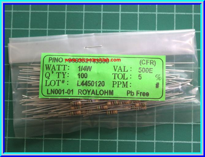 100x Resistor 500 Ohm 1/4 Watt 5% Cabon Resistor