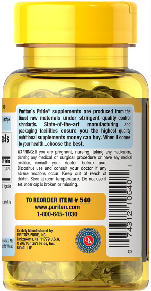 Puritan Vitamin E-400 IU 100% Natural 100 Softgels