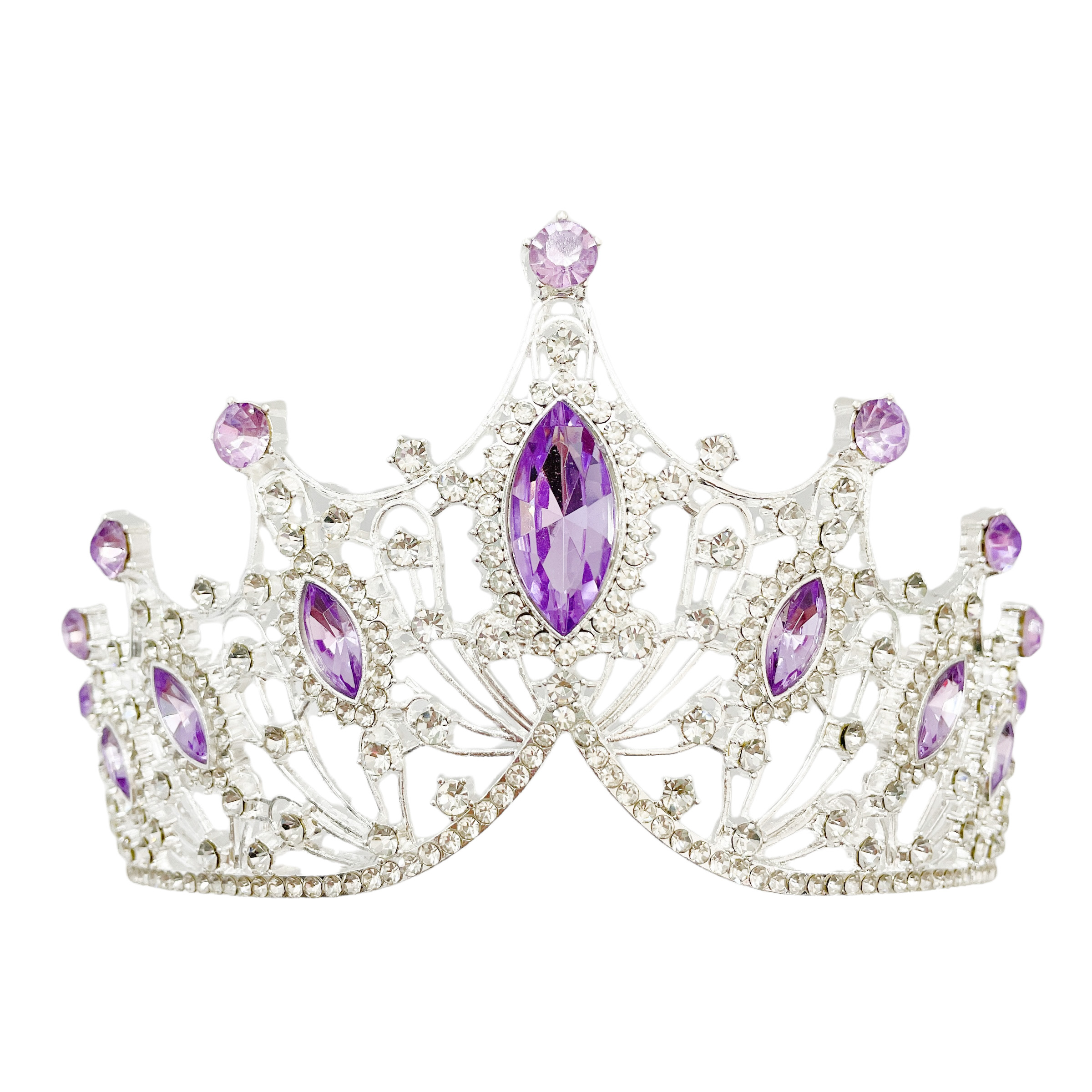 (พร้อมส่ง) เทียร่า 303 สีม่วง มงกุฎนางงาม งานสวย ปราณีต QCเพชรทุกเม็ด สินค้าพร้อมส่งจากไทย