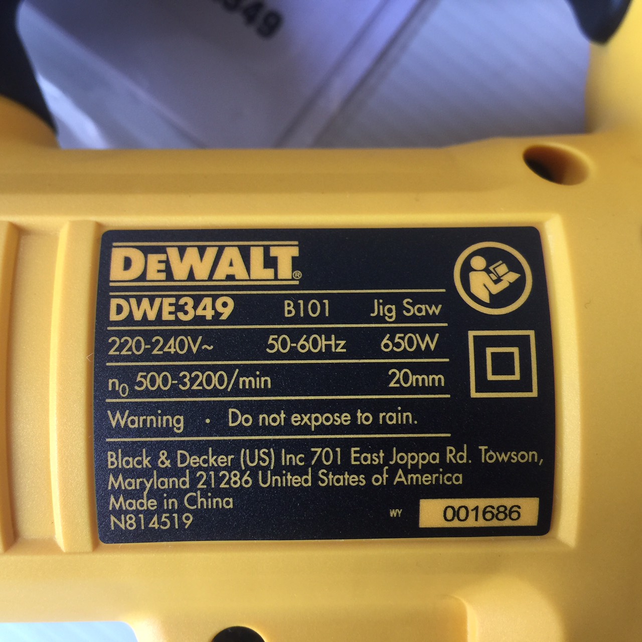 จิกซอ DWE349 DEWALT