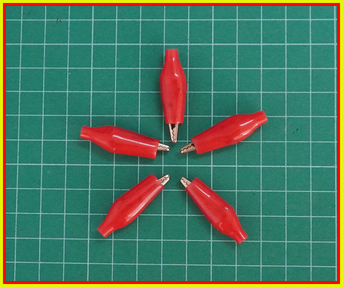 5x ปากคีบสีแดง ยาว 3.6 มม. Crocodile Clips
