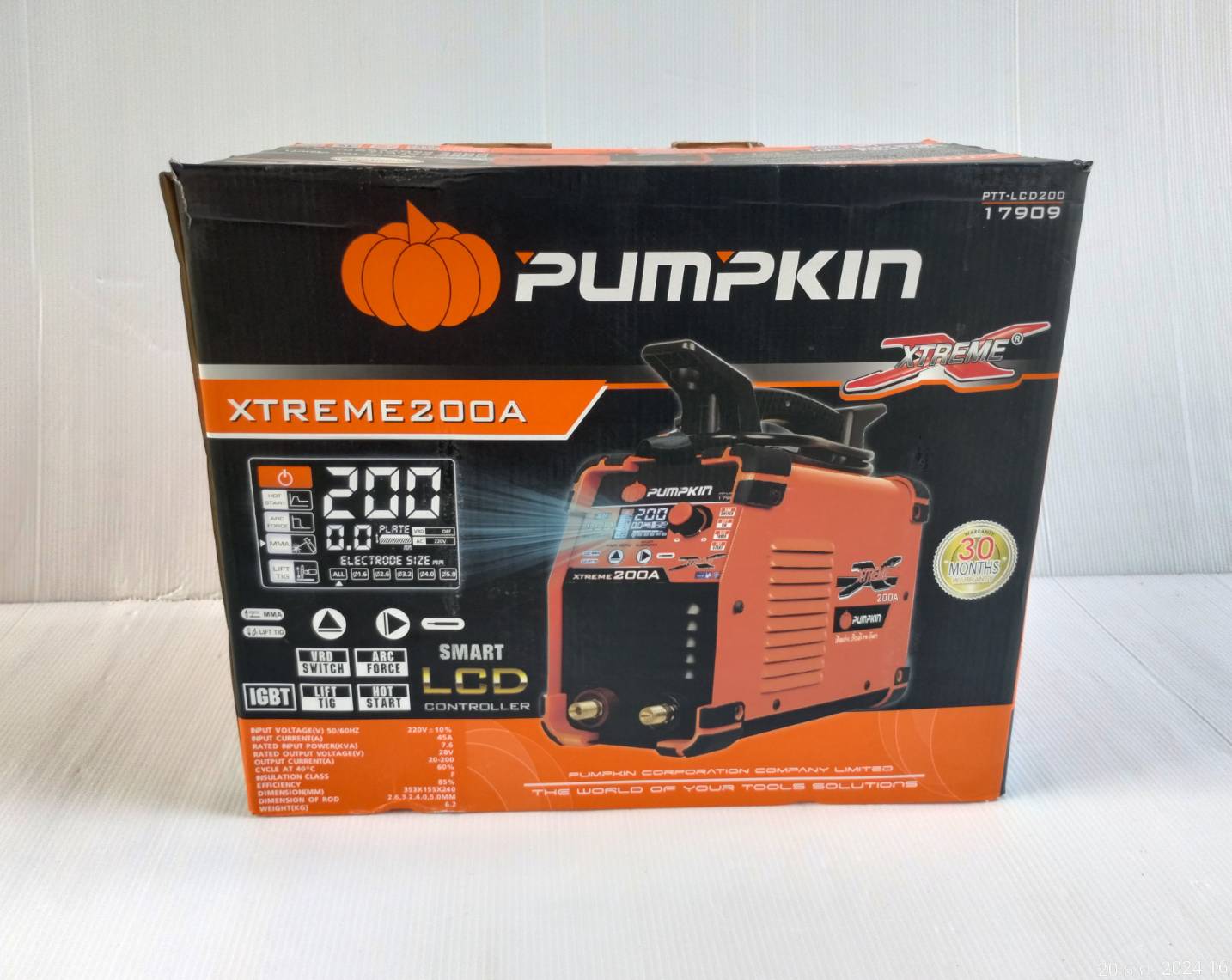 ตู้เชื่อมระบบ DIGITAL หน้าจอ LCD IGBT รุ่น XTREME200A PUMPKIN