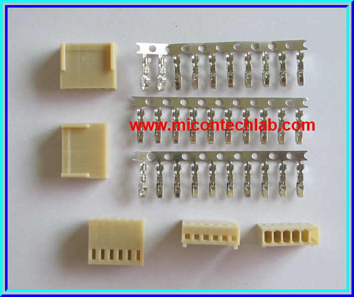 5x HOUSING CONNECTOR 6 PINS + 30x CRIMP TERMINAL 2.54mm