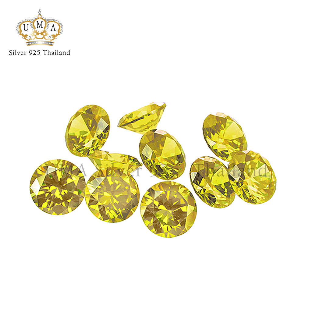 เพชรCZ 6A ทรงกลม คานารี่ สีเหลืองอ่อน (Canary ROUND CZ) - Size 1.00mm - 1แพ็ค - 1000เม็ด