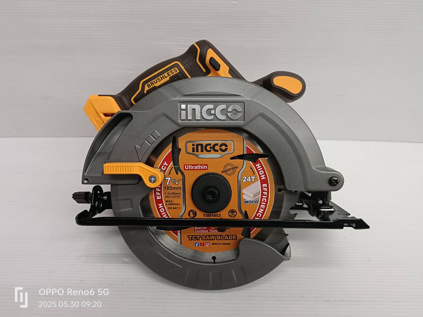 INGCO เลื่อยวงเดือนไร้สาย 20V 7นิ้ว มอเตอร์ไร้แปรงถ่าน รุ่น COSLI240207