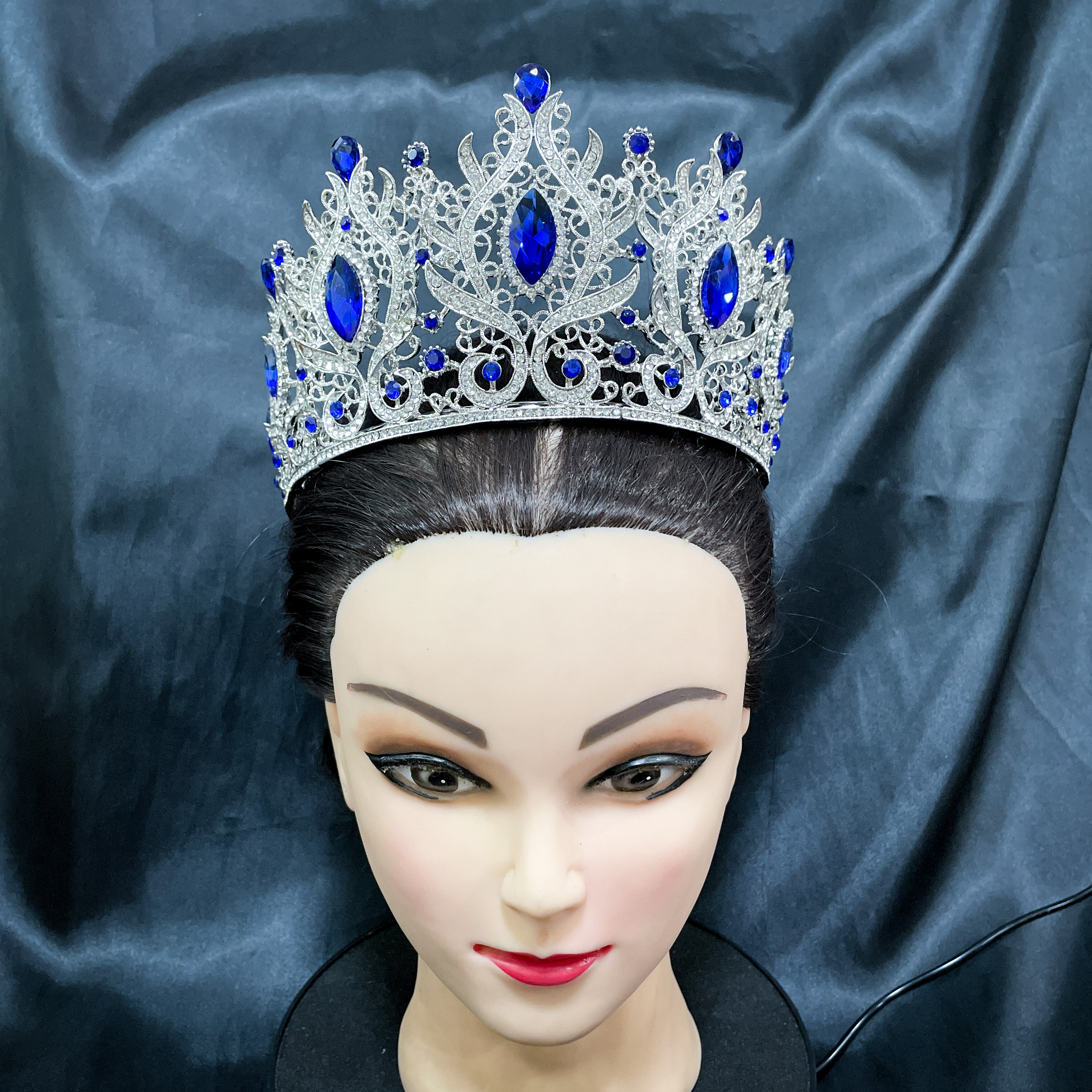 (พร้อมส่งจากไทย) มงกุฏ 096 สีน้ำเงิน มงกุฎนางงาม มงกุฎเพชร มงกุฎประกวด สินค้าพร้อมส่ง ไม่ต้องรอนาน งานพรีเมี่ยม