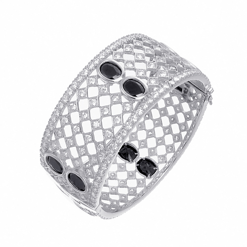 กำไลเงินแท้925ประดับเพรชแท้สวิส เกรดดี น้ำใส