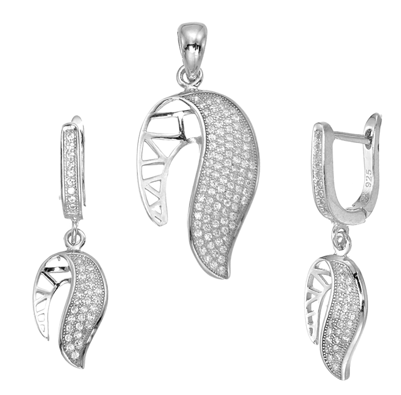 ต่างหูพร้อมจี้ ( เงิน ) = Earring with Pendant ( Silver )