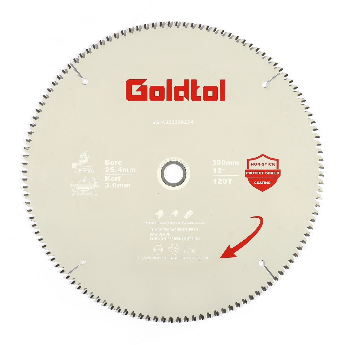 Goldtol ใบเลื่อยตัดอลูมิเนียม ฟันTCT 12"x120T