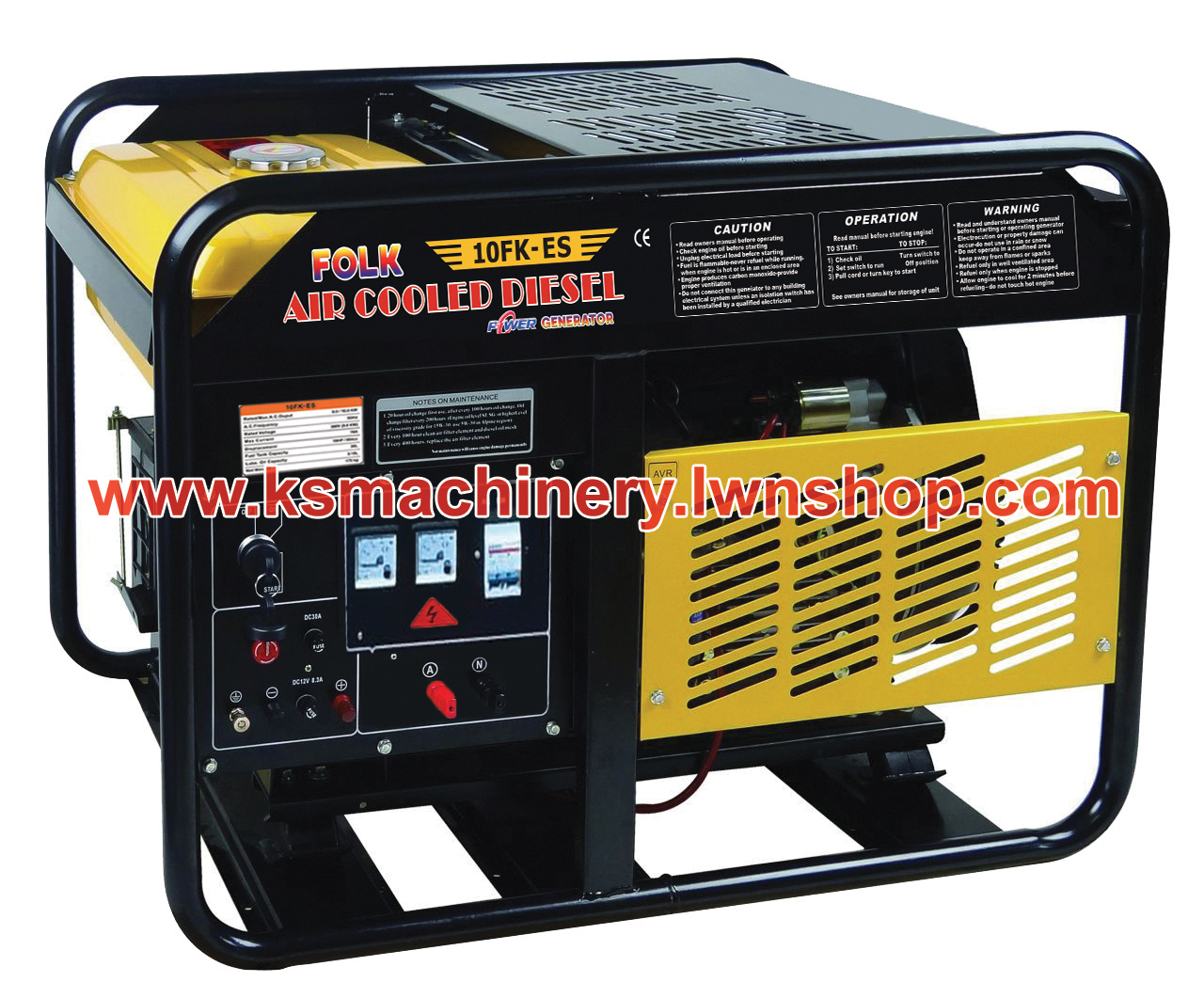 เครื่องปั่นไฟ ดีเซล FOLK (โฟล์ค) รุ่น 10FK-ES (10KW / 220V)