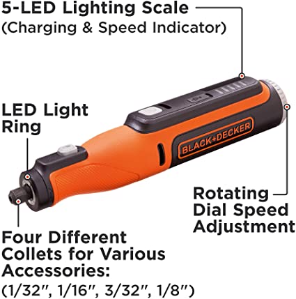 เจียรอเนกประสงค์8V พร้อมอุปกรณ์35ชิ้น BCRT8K35-B1 BLACK&DECKER
