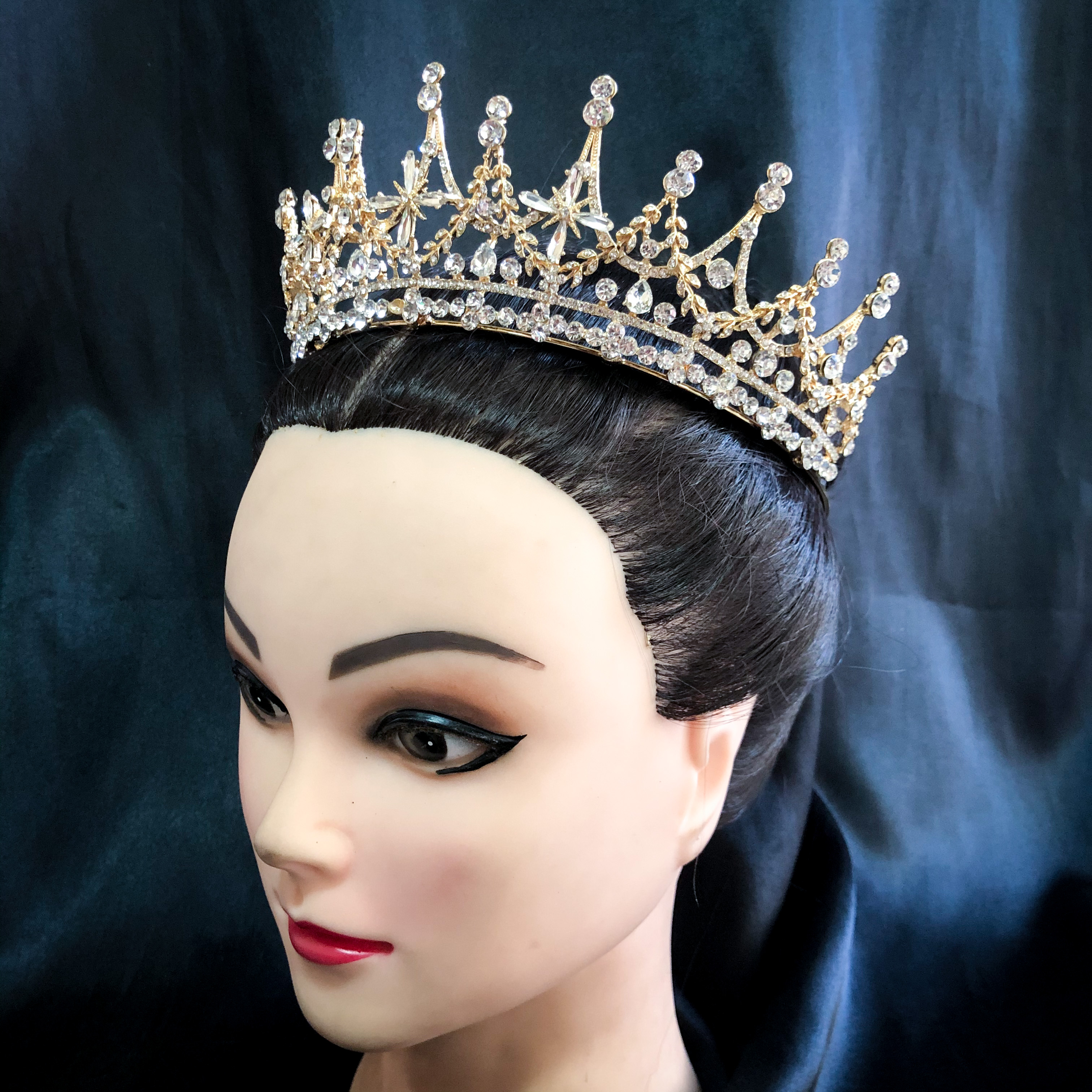 (พร้อมส่ง) เทียร่า 295 สีทอง มงกุฎนางงาม มงกุฎเจ้าหญิง งานสวย ปราณีต QCเพชรทุกเม็ด สินค้าพร้อมส่งจากไทย