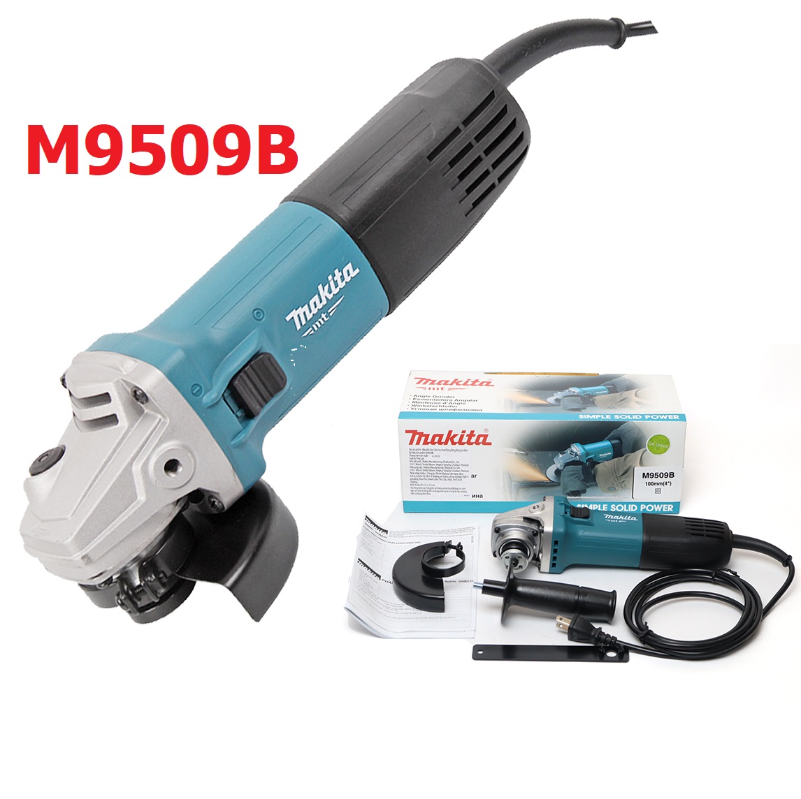 M9509B เครื่องเจียร์ 4″ (100 มิล) 850 วัตต์ Slim สวิทข้าง MAKITA (MT Series)