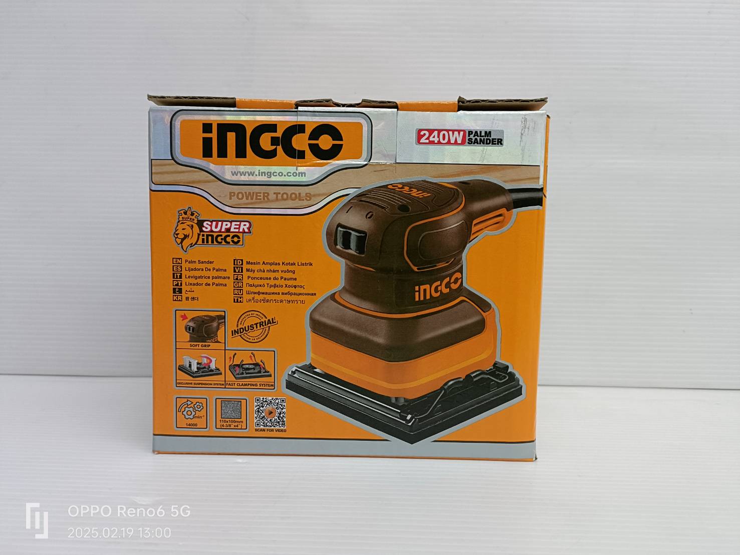 INGCO เครื่องขัดกระดาษทรายเหลี่ยม 240W รุ่น PS2416