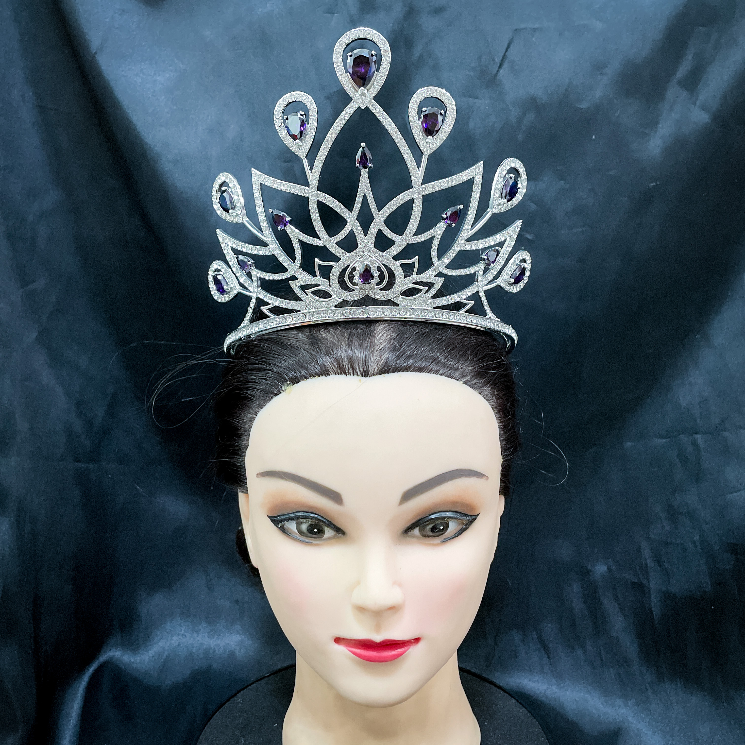 (พร้อมส่งจากไทย) มงกุฏ 094 สีม่วง มงกุฎนางงาม มงกุฎเพชร มงกุฎประกวด สินค้าพร้อมส่ง ไม่ต้องรอนาน งานพรีเมี่ยม