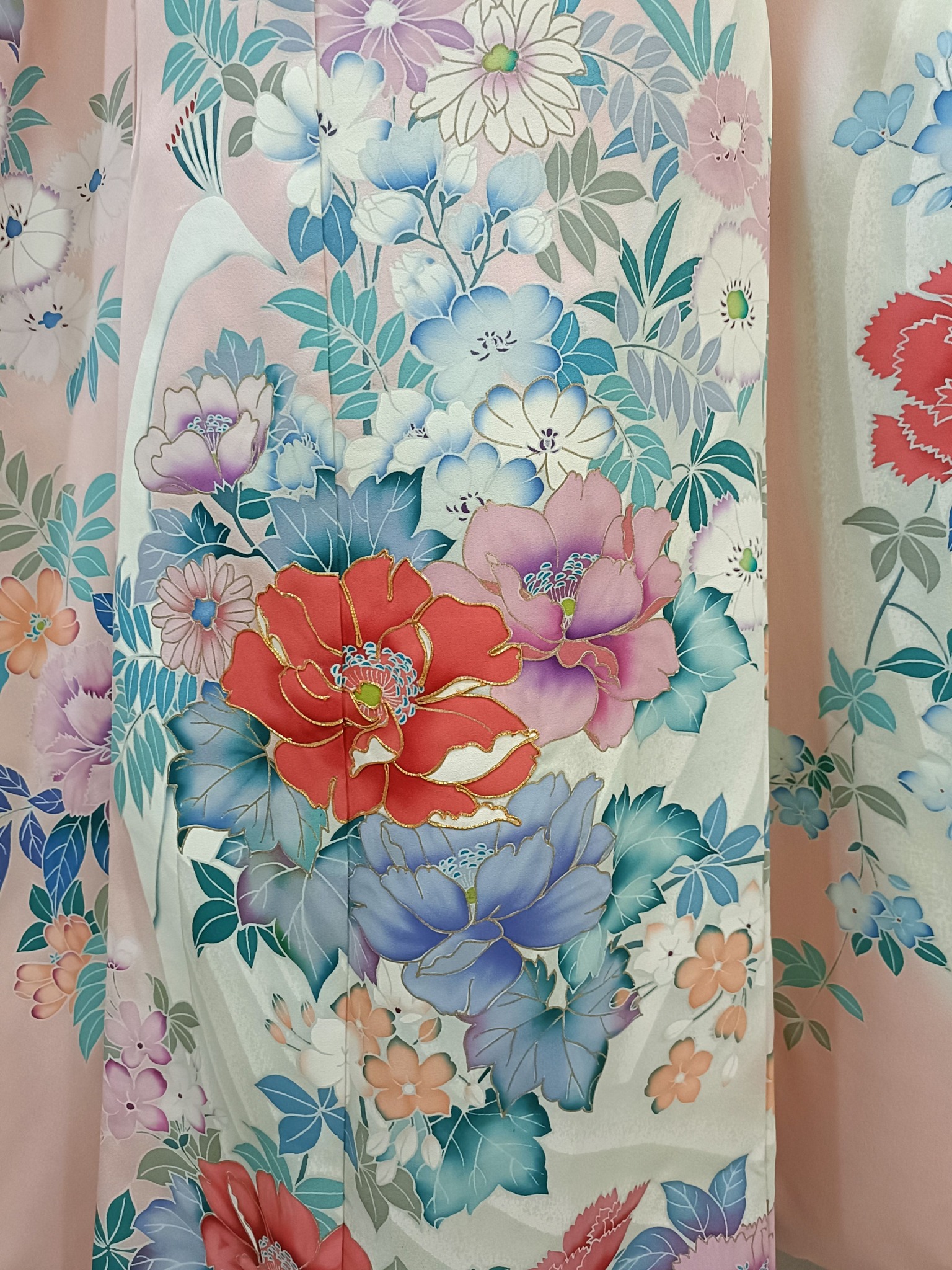 กิโมโนฟุริโซเดะ สีชมพูอ่อน