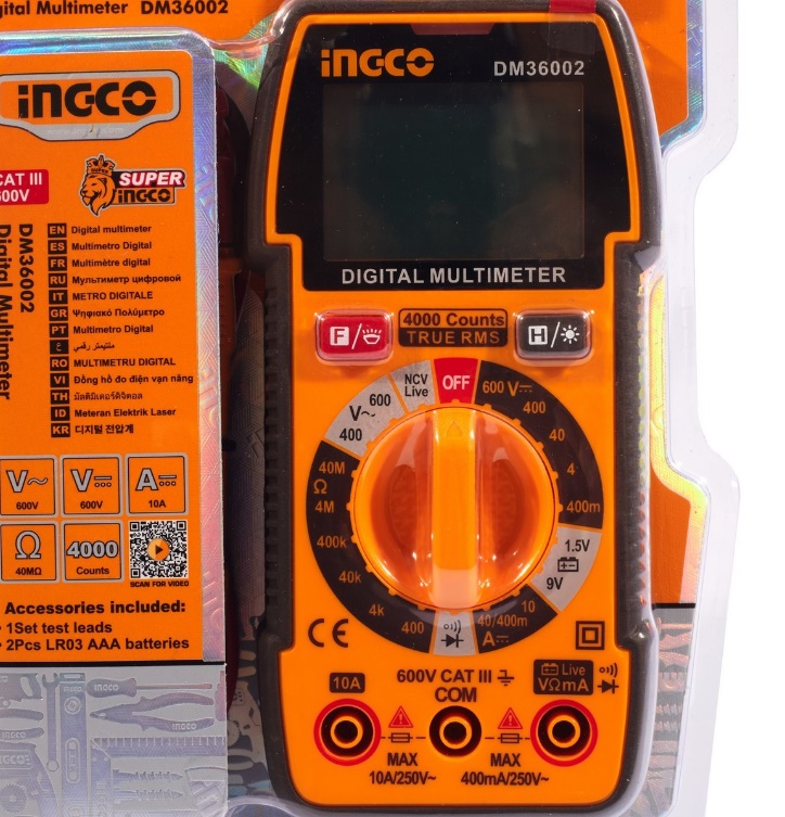 INGCO ดิจิตอลมัลติมิเตอร์ รุ่น DM36002