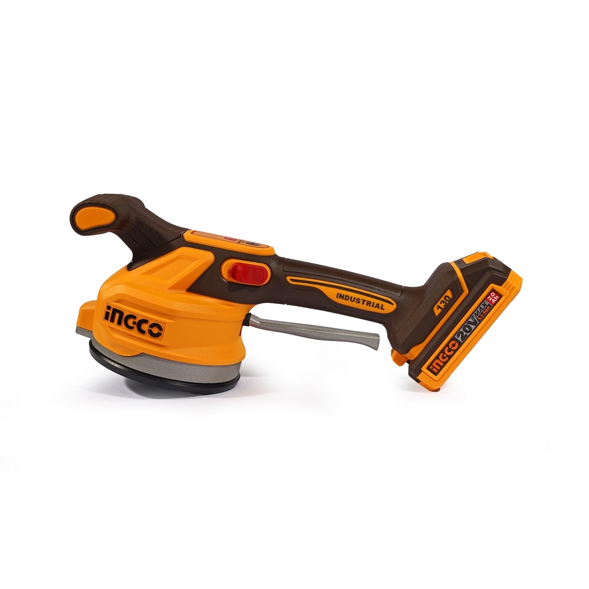 INGCO เครื่องดูดสั่นกระเบื้องไร้สาย 20 โวลต์ รุ่น CTVLI20018 แรงดูดกระเบื้องสูง 60 กก. รวมแบตเตอรี่และแท่นชาร์จ