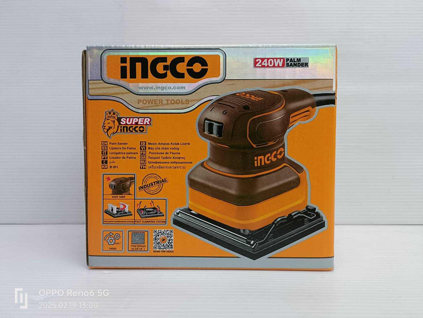 INGCO เครื่องขัดกระดาษทรายเหลี่ยม 240W รุ่น PS2416