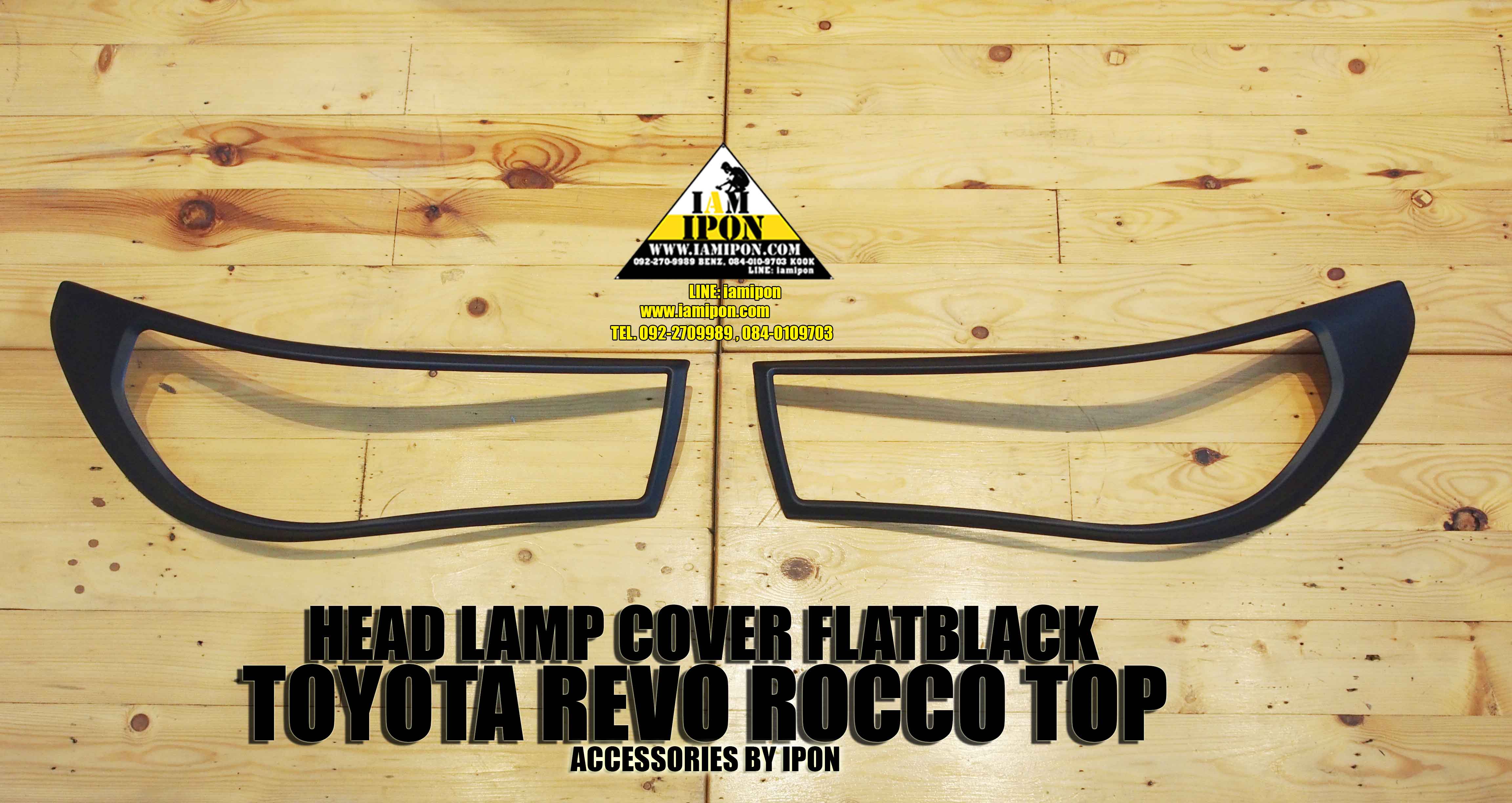HEAD LAMP COVER TOYOTA REVO ROCCO TOP FLATBLACK ครอบไฟหน้าดำด้านโตโยต้ารีโว่ร็อคโคตัวท็อป