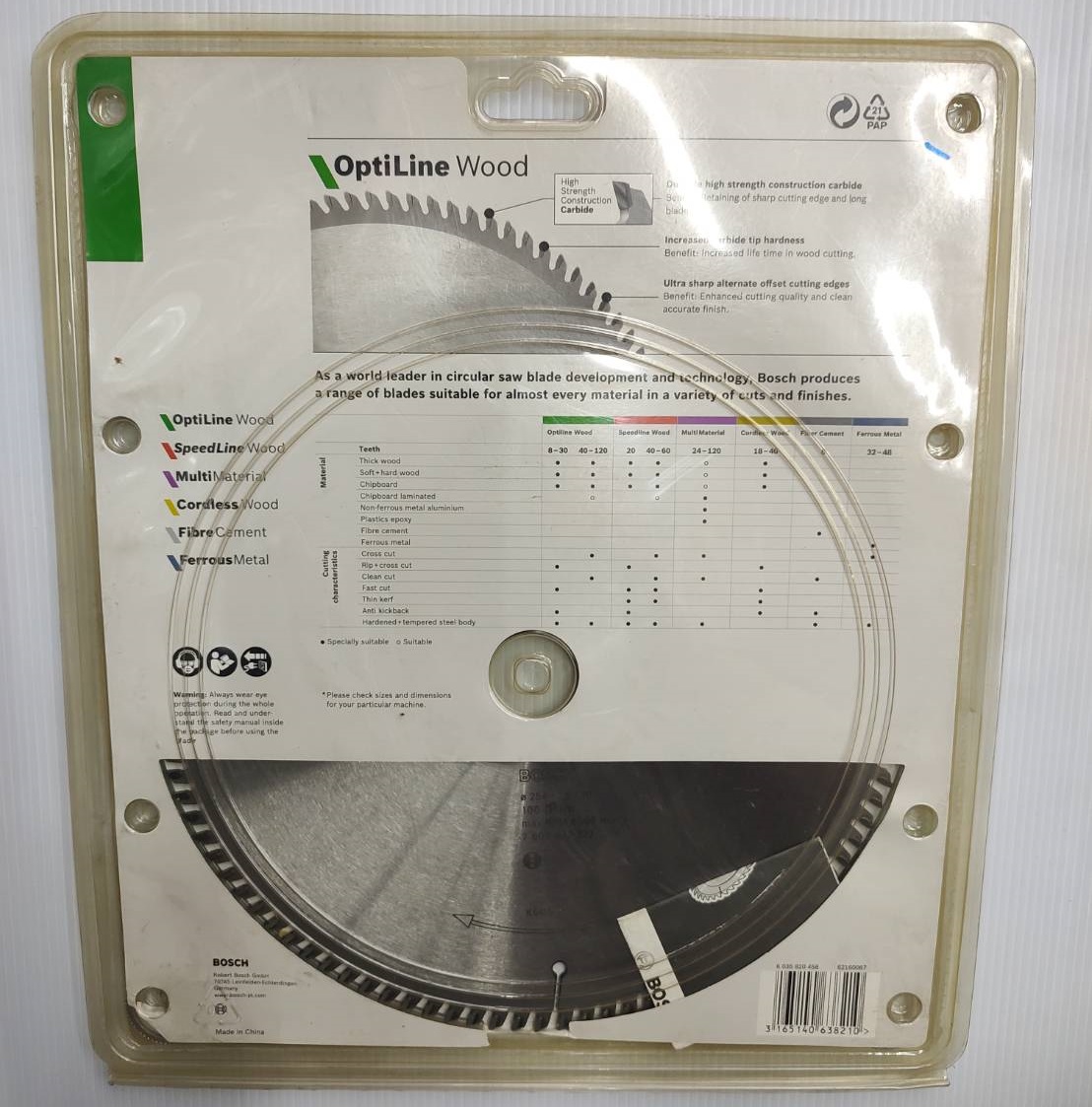 ใบเลื่อยวงเดือนตัดไม้ Optiline 10"x100T BOSCH 2608642322