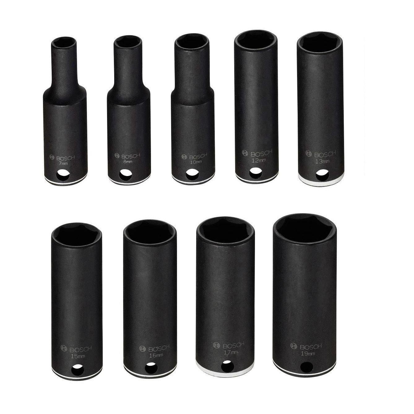 BOSCH รุ่น 2608551099 ชุดลูกบล็อก 9 ชิ้น 3/8 นิ้ว (7-19mm.)