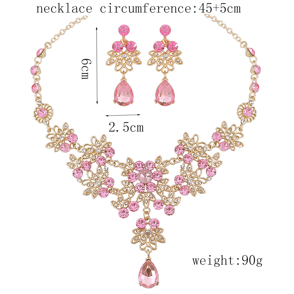 SET004 สีชมพู เครื่องประดับ 3 ชิ้น มงกุฎ สร้อยคอ ต่างหู จัดเซทสวยงาม สินค้าพร้อมส่งจากไทย