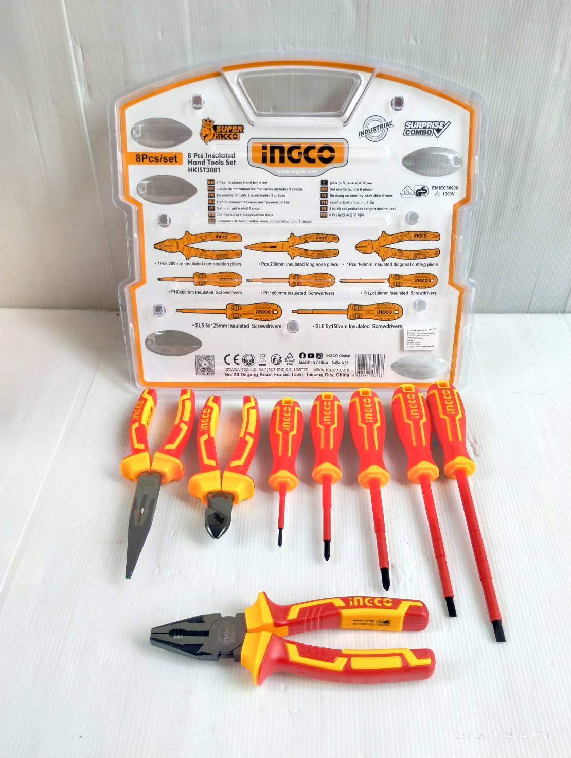 INGCO Combo Set ชุดเครื่องมือฉนวนไฟฟ้า 8 ชิ้น HKIST3081