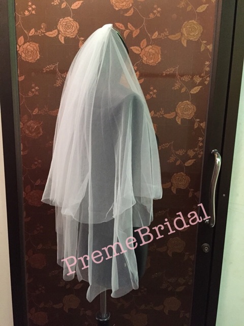 เครื่องประดับผมเจ้าสาว 001 เวลเจ้าสาว BRIDAL VEIL เรียบหรู ดูดี งานผ้าดี มีหวีในตัว “พร้อมส่งจากไทย ไม่ต้องรอจีน”