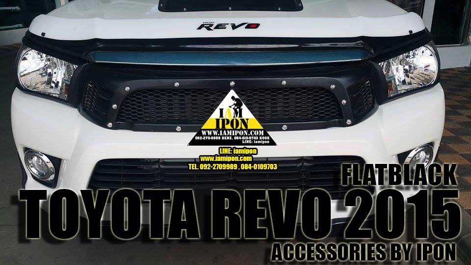 HEADLAMP COVER TOYOTA REVO 2015 FLATBLACK ครอบไฟหน้าดำด้านโตโยต้ารีโว่ 2015