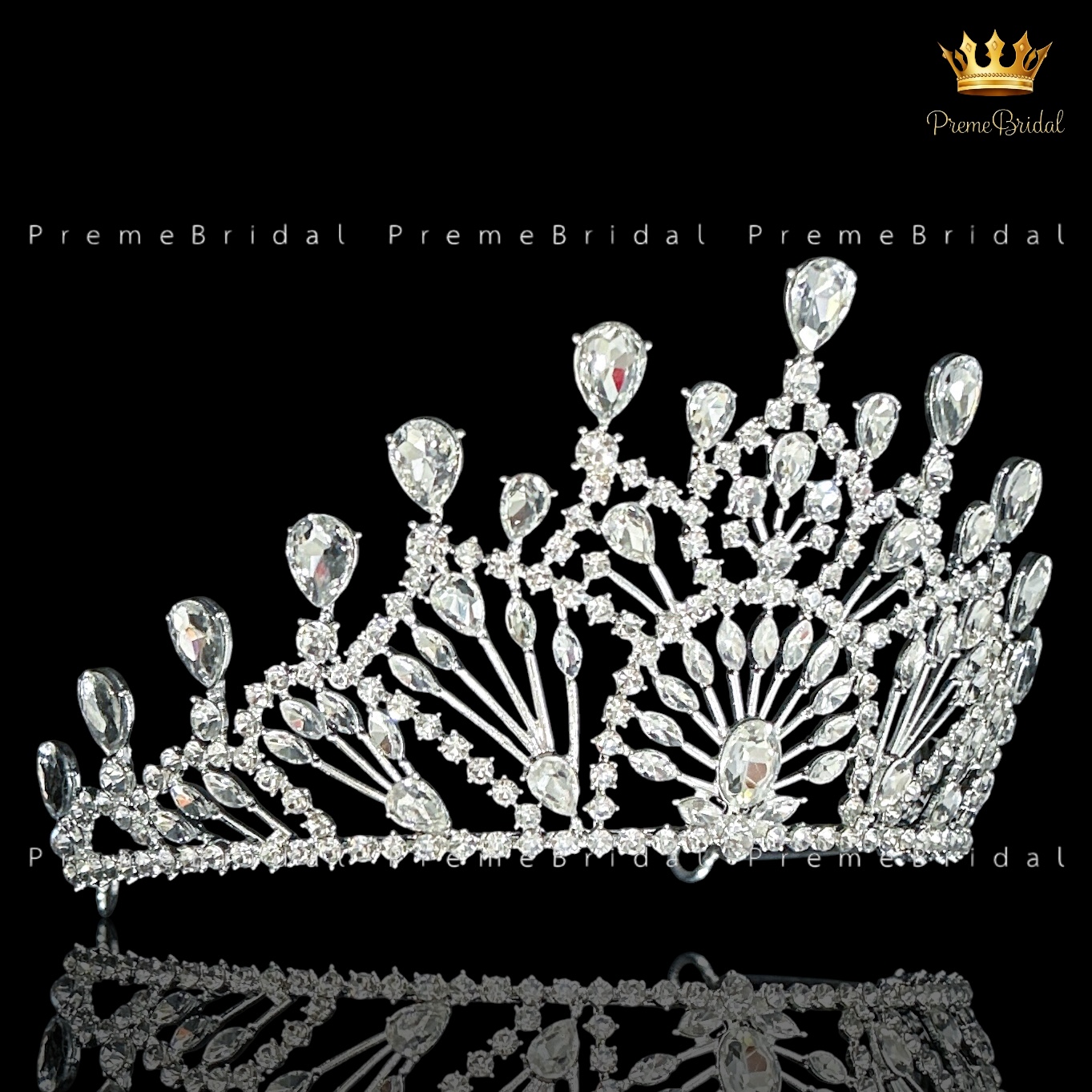 (พร้อมส่ง) เทียร่า 448 มงกุฎครึ่งหัว ไซส์นางงาม ปราณีต QCเพชรทุกเม็ด สินค้าพร้อมส่งจากไทย