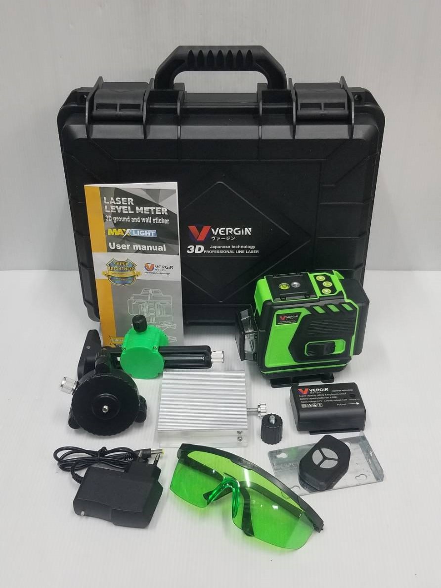 เลเซอร์ระดับ12เส้น (เขียว) 3D VERGIN พร้อมขาตั้ง