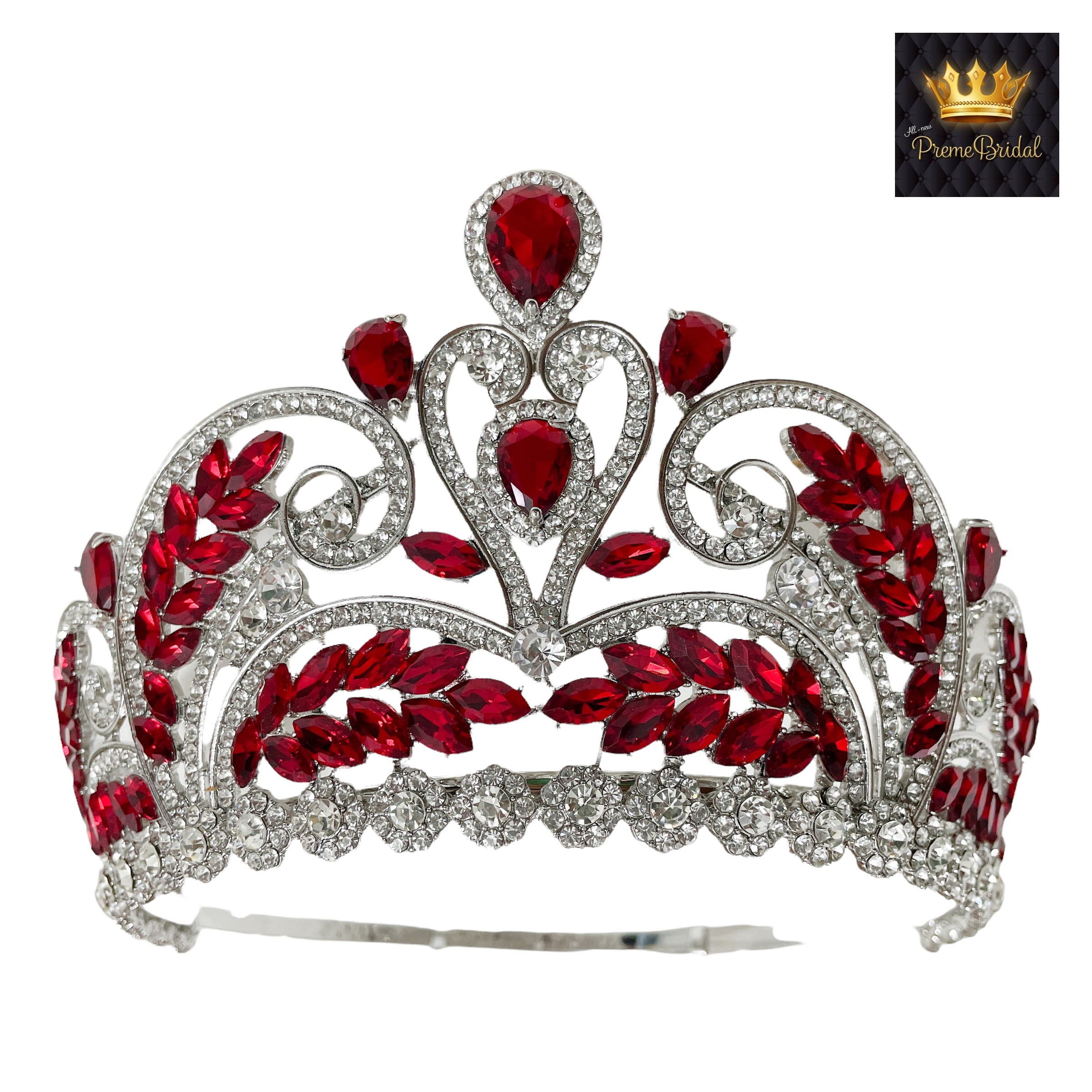 (พร้อมส่ง) มงกุฏ 087 สีแดง มงกุฎนางงาม มงกุฎเพชร มงกุฎประกวด สินค้าพร้อมส่ง ไม่ต้องรอนาน งานพรีเมี่ยม