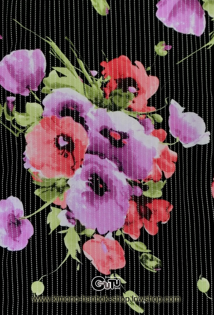 set.ยูกาตะสีสีดำ ลายดอกไม้ขนาดใหญ่02