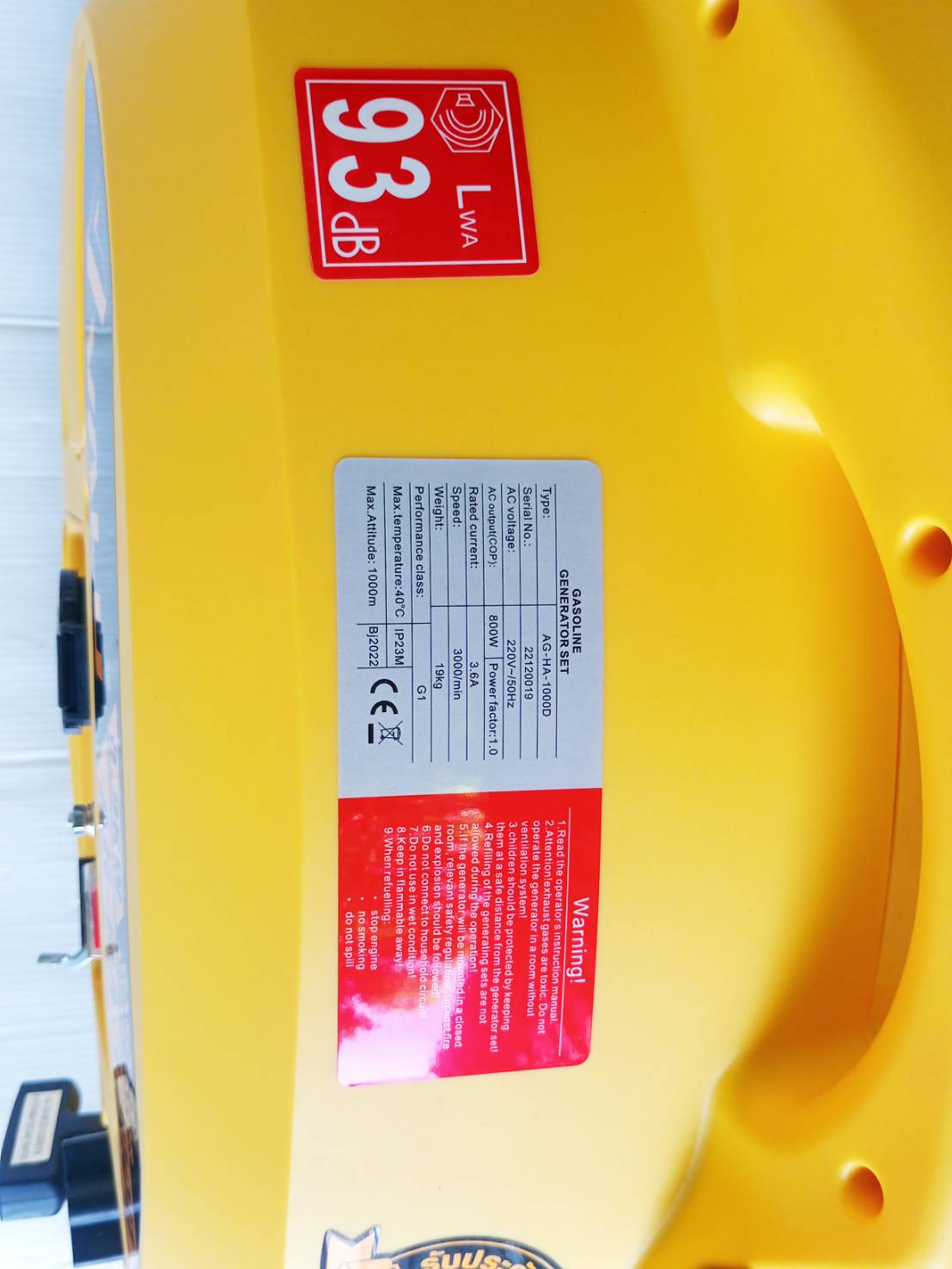 VALU เครื่องปั่นไฟเบนซิน 0.9KW รุ่น AG-HA-1000D