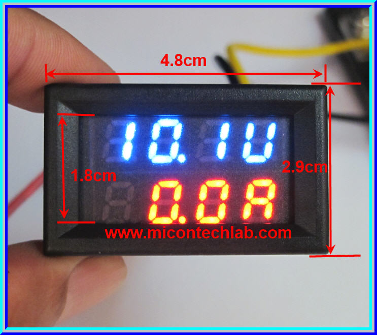 1x Digital DC Voltmeter Ammeter (DC 0-30V, 0-50Amp Blue Red ) module + R-Shunt